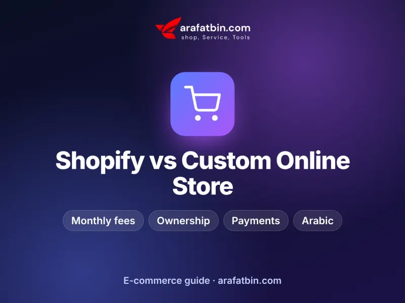 Shopify vs a Custom Online Store for Gulf Businesses: Costs, Pros and Cons – guide by arafatbin.com